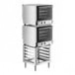 Cooking Performance Group COH-T3-A Double Stacked Electric Thermostatic 3 Tray Half Size Convection Oven with Moisture Injection and Stand - 120V Cooking Performance Group COH-T3-A Double Stacked Electric Thermostatic 3 Tray Half Size Convection Oven with Moisture Injection and Stand - 120V