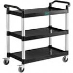 Choice Black Utility / Bussing Cart with Three Shelves - 42 Choice Black Utility / Bussing Cart with Three Shelves - 42