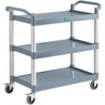 Choice Black Utility / Bussing Cart with Three Shelves - 42 Choice Black Utility / Bussing Cart with Three Shelves - 42