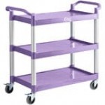 Choice Black Utility / Bussing Cart with Three Shelves - 42 Choice Black Utility / Bussing Cart with Three Shelves - 42