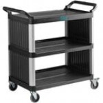 Choice Black Utility / Bussing Cart with Three Shelves - 42 Choice Black Utility / Bussing Cart with Three Shelves - 42