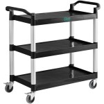 Choice Black Utility / Bussing Cart with Three Shelves - 42 Choice Black Utility / Bussing Cart with Three Shelves - 42