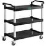 Choice Black Utility / Bussing Cart with Three Shelves - 42 Choice Black Utility / Bussing Cart with Three Shelves - 42