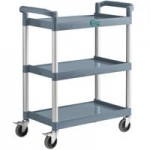 Choice Black Utility / Bussing Cart with Three Shelves - 42 Choice Black Utility / Bussing Cart with Three Shelves - 42