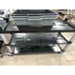 Choice Black Utility / Bussing Cart with Three Shelves - 42 Choice Black Utility / Bussing Cart with Three Shelves - 42