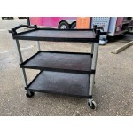 Choice Black Utility / Bussing Cart with Three Shelves - 42 Choice Black Utility / Bussing Cart with Three Shelves - 42