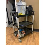 Choice Black Utility / Bussing Cart with Three Shelves - 42 Choice Black Utility / Bussing Cart with Three Shelves - 42