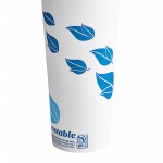 EcoChoice 24 oz. Leaf Print Compostable Paper Hot Cup and PLA Lid - 50/Case