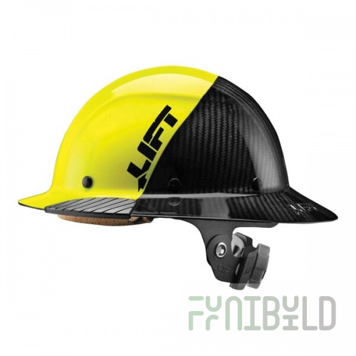 Lift Safety Dax Fifty50 Yellow / Black Carbon Fiber Full Brim Hard Hat HDF50C-19HC