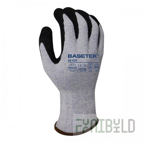 Armor Guys Basetek 02-025-L Blue A6 HDPE Gloves with Black HCT Microfoam Nitrile Palm Coating - Large