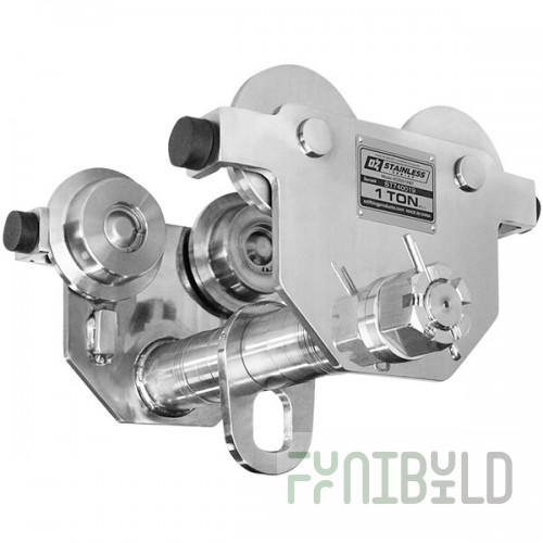 OZ Lifting Products 1 Ton Stainless Steel Push Beam Trolley OZSS1PBT