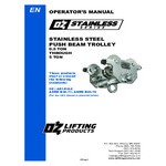OZ Lifting Products 1 Ton Stainless Steel Push Beam Trolley OZSS1PBT