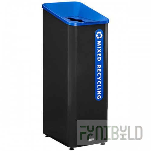 Rubbermaid® Sustain 2078994 15 Gallon Black Single Stream Mixed Recycling Indoor Rectangular Recycling Bin