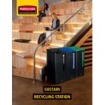 Rubbermaid® Sustain 2078994 15 Gallon Black Single Stream Mixed Recycling Indoor Rectangular Recycling Bin