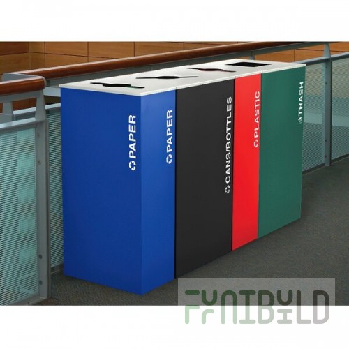 Ex-Cell Kaiser RC-KD17-P RYX Kaleidoscope XL Series Royal Blue Texture 17 Gallon Customizable Rectangular Paper Receptacle