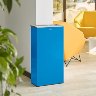 Lancaster Table & Seating 17 Gallon Blue Powder-Coated Metal Rectangular Decorative Trash Can Lancaster Table & Seating 17 Gallon Blue Powder-Coated Metal Rectangular Decorative Trash Can