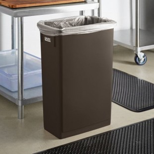 Lavex 23 Gallon Brown Slim Rectangular Trash Can