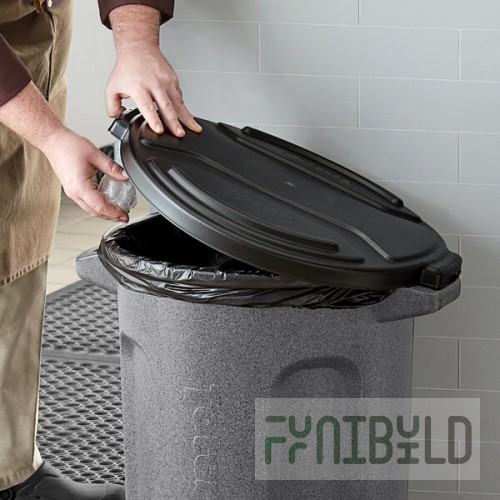 Toter RND20-L0200 Black Lid for 20 Gallon Round Trash Cans