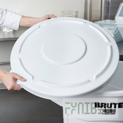 Rubbermaid® FG265400WHT BRUTE 55 Gallon White Round Trash Can Lid