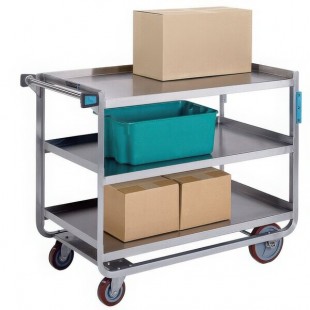 Lakeside 949 Extra Heavy Duty Stainless Steel 3 Shelf Utility Cart - 25 7/8