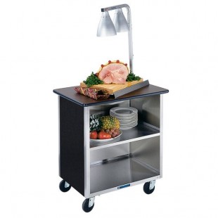 Lakeside 646B Black Laminate 3 Shelf Stainless Steel Utility Cart - 22