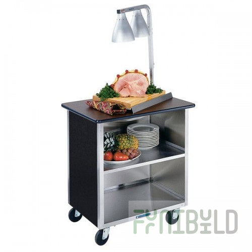 Lakeside 646B Black Laminate 3 Shelf Stainless Steel Utility Cart - 22
