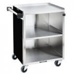 Lakeside 646B Black Laminate 3 Shelf Stainless Steel Utility Cart - 22 Lakeside 646B Black Laminate 3 Shelf Stainless Steel Utility Cart - 22