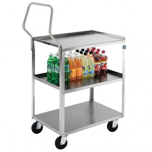Lakeside 4422 Medium-Duty Stainless Steel Three Shelf Handler Series Utility Cart - 31 Lakeside 4422 Medium-Duty Stainless Steel Three Shelf Handler Series Utility Cart - 31