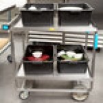 Lakeside 743 Heavy-Duty Stainless Steel 2 Shelf Utility Cart - 22 3/8 Lakeside 743 Heavy-Duty Stainless Steel 2 Shelf Utility Cart - 22 3/8