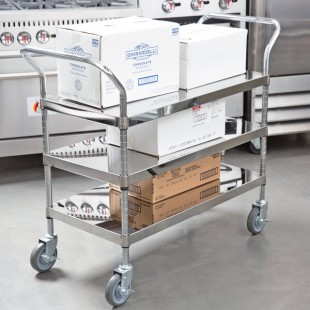 Regency Stainless Steel Three Shelf Utility Cart - 18