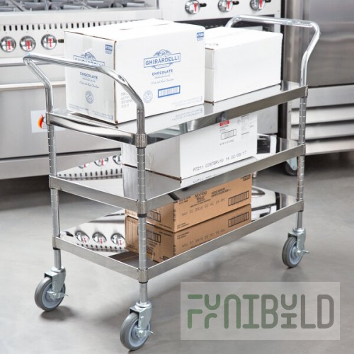 Regency Stainless Steel Three Shelf Utility Cart - 18