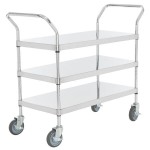 Regency Stainless Steel Three Shelf Utility Cart - 18