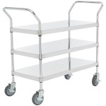 Regency Stainless Steel Three Shelf Utility Cart - 18