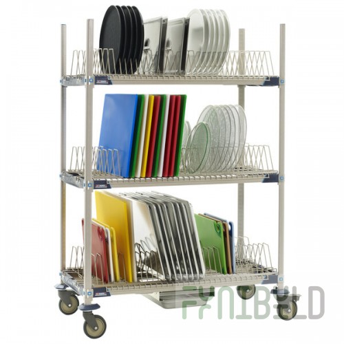 Metro PR48VX2-XDR MetroMax i Mobile Three Tier Tray Drying Rack with Drip Tray - 24