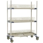 Metro PR48VX2-XDR MetroMax i Mobile Three Tier Tray Drying Rack with Drip Tray - 24 Metro PR48VX2-XDR MetroMax i Mobile Three Tier Tray Drying Rack with Drip Tray - 24