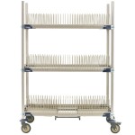Metro PR48VX2-XDR MetroMax i Mobile Three Tier Tray Drying Rack with Drip Tray - 24 Metro PR48VX2-XDR MetroMax i Mobile Three Tier Tray Drying Rack with Drip Tray - 24