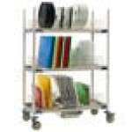 Metro PR48VX2-XDR MetroMax i Mobile Three Tier Tray Drying Rack with Drip Tray - 24 Metro PR48VX2-XDR MetroMax i Mobile Three Tier Tray Drying Rack with Drip Tray - 24