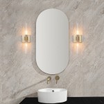 Globe 2-Light Soft Glam Matte Brass Vanity Light with Cylindrical Glass Shades - 120V, 40W Globe 2-Light Soft Glam Matte Brass Vanity Light with Cylindrical Glass Shades - 120V, 40W