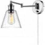 Globe Industrial Chrome / Clear Glass Plug-In or Hardwire Wall Sconce - 120V, 60W Globe Industrial Chrome / Clear Glass Plug-In or Hardwire Wall Sconce - 120V, 60W