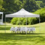 Backyard Pro Courtyard Series 10' x 10' White Straight Leg Heavy-Duty Aluminum Instant Pop-Up Canopy Tent Backyard Pro Courtyard Series 10' x 10' White Straight Leg Heavy-Duty Aluminum Instant Pop-Up Canopy Tent