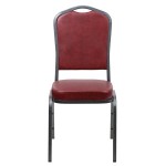 Flash Furniture FD-C01-SILVERVEIN-BURG-VY-GG Hercules Burgundy Vinyl Crown Back Stackable Banquet Chair with Silver Vein Frame Flash Furniture FD-C01-SILVERVEIN-BURG-VY-GG Hercules Burgundy Vinyl Crown Back Stackable Banquet Chair with Silver Vein Frame