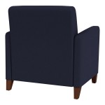 Lesro Ravenna Open House Navy Fabric Oversized Guest Arm Chair with Walnut Wood Legs Lesro Ravenna Open House Navy Fabric Oversized Guest Arm Chair with Walnut Wood Legs
