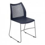 Flash Furniture Hercules Blue Full-Back Contoured Stacking Chair with Gray Sled Base Flash Furniture Hercules Blue Full-Back Contoured Stacking Chair with Gray Sled Base