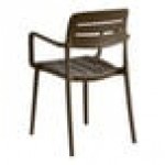 Lancaster Table & Seating Alto Dune Brown Slat Back Resin Arm Chair