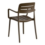 Lancaster Table & Seating Alto Dune Brown Slat Back Resin Arm Chair