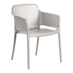 Lancaster Table & Seating Rio Cool Oyster Gray Resin Arm Chair Lancaster Table & Seating Rio Cool Oyster Gray Resin Arm Chair