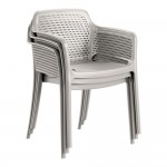 Lancaster Table & Seating Rio Cool Oyster Gray Resin Arm Chair Lancaster Table & Seating Rio Cool Oyster Gray Resin Arm Chair