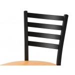 Lancaster Table & Seating Black Finish Ladder Back Chair with Natural Wood Seat - Detached Seat Lancaster Table & Seating Black Finish Ladder Back Chair with Natural Wood Seat - Detached Seat