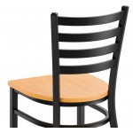 Lancaster Table & Seating Black Finish Ladder Back Chair with Natural Wood Seat - Detached Seat Lancaster Table & Seating Black Finish Ladder Back Chair with Natural Wood Seat - Detached Seat