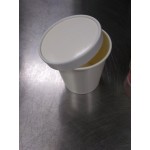 Choice 1 Qt. White Paper Double-Wall Frozen Yogurt / Food Cup with Paper Lid - 25/Pack Choice 1 Qt. White Paper Double-Wall Frozen Yogurt / Food Cup with Paper Lid - 25/Pack